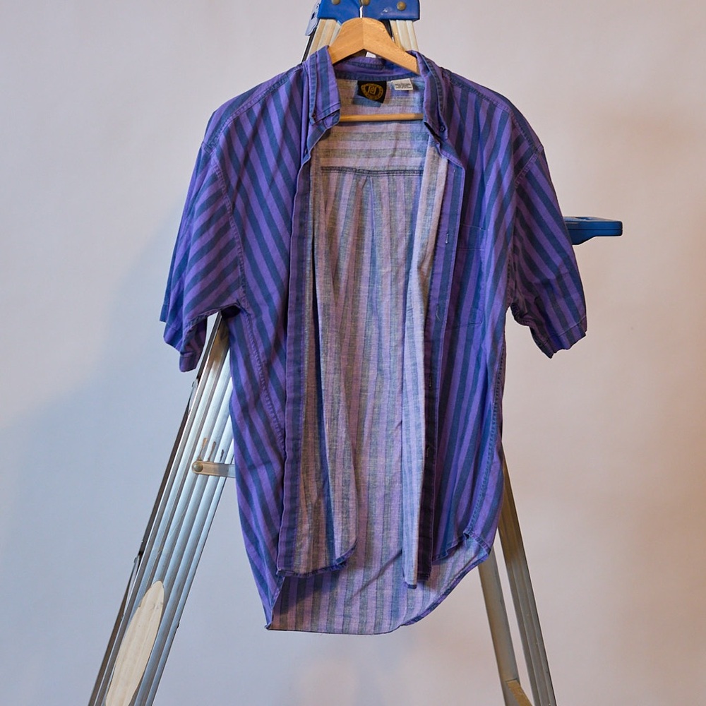 Purple Primitive Striped Men's Shirt